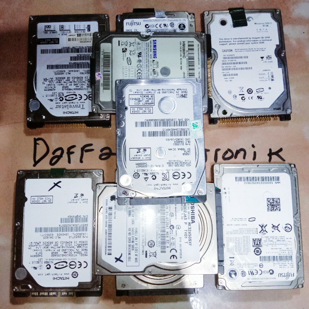 hardisk laptop sata dan ide 2,5 in slim/tebal internal/eksternal 500 GB 160 gb health 100% fullgame 