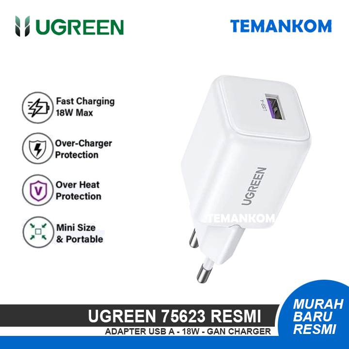 UGREEN N SERIES 75623 GAN 18W WHITE POWER ADAPTER CAS CHARGER GARANSI RESMI
