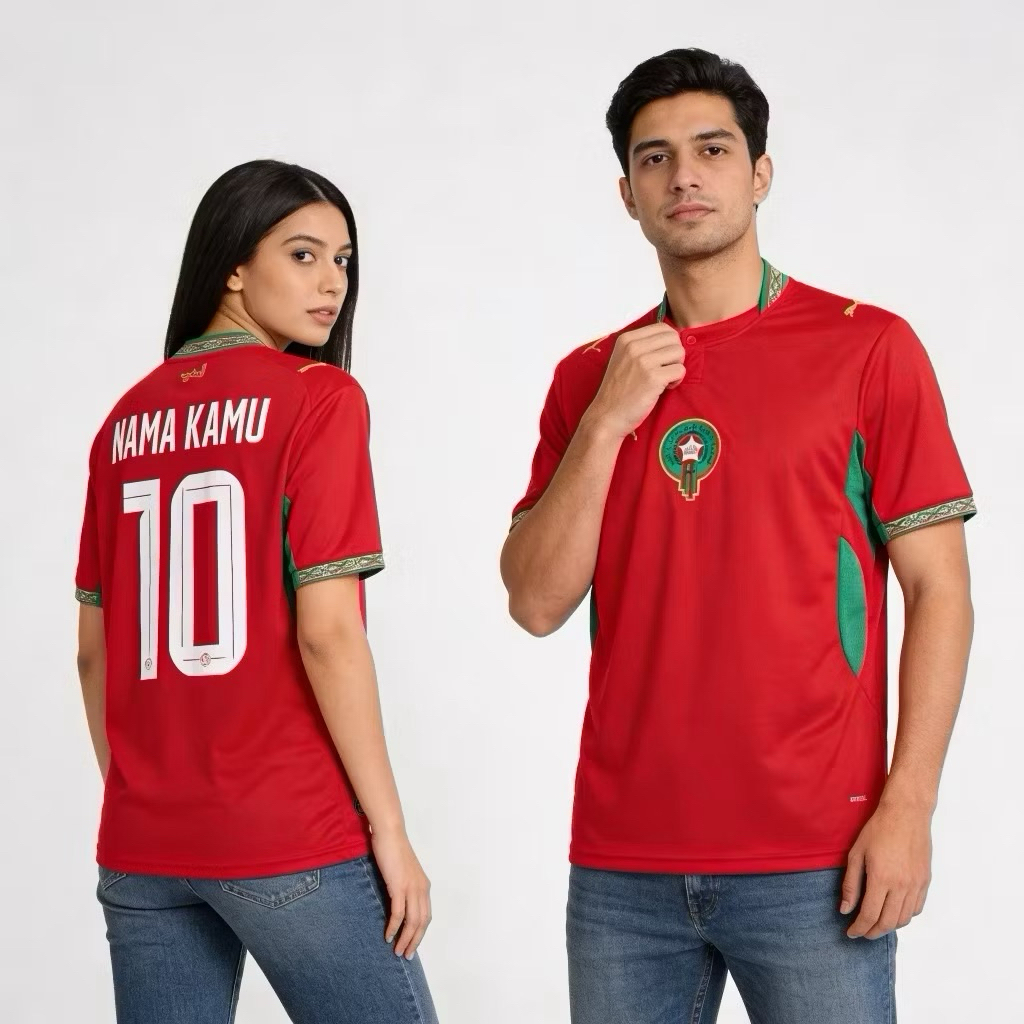 Jersey Maroko Home World Cup 2026 Grade Original - Jersey Maroko Piala Dunia Terbaru High Quality