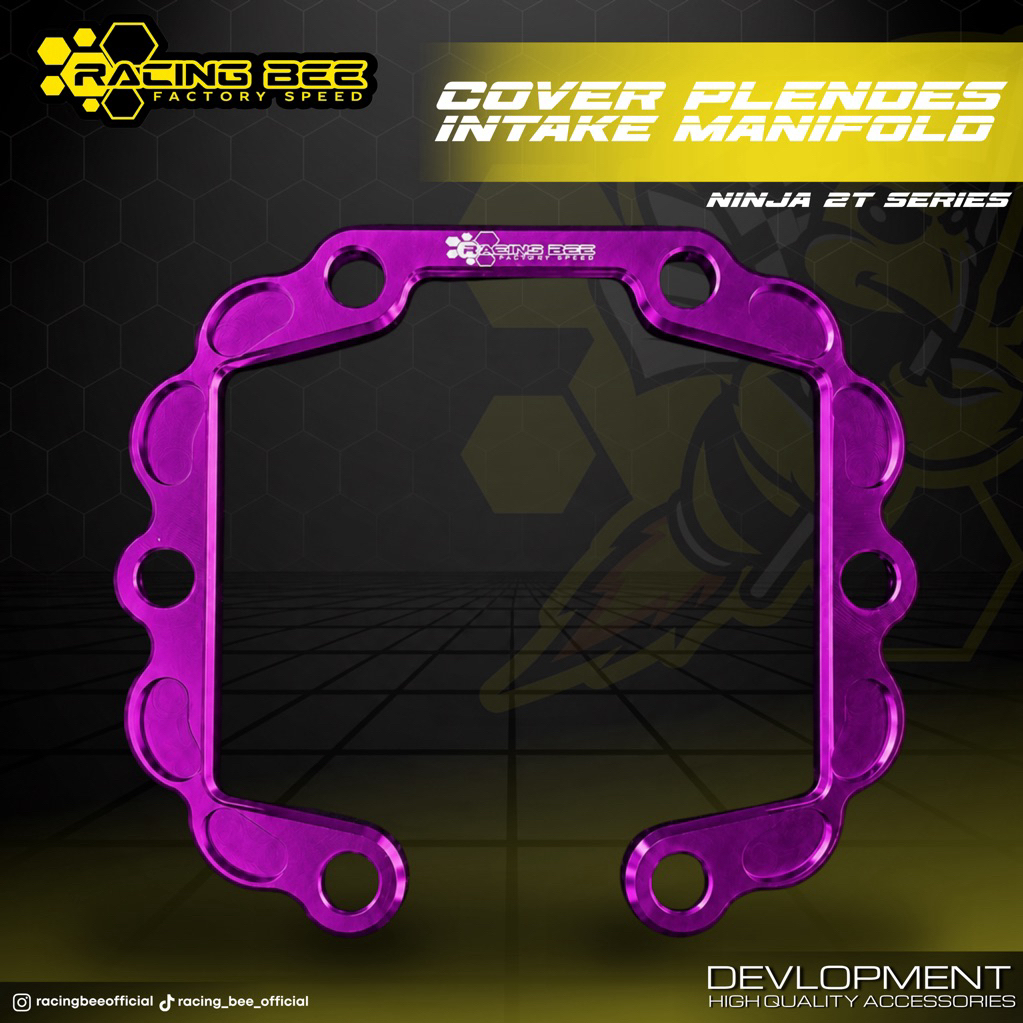 COVER PLENDES INTAKE MANIFOLD NINJA R SS RR FULL CNC PURPLE UNGU RACING BEE