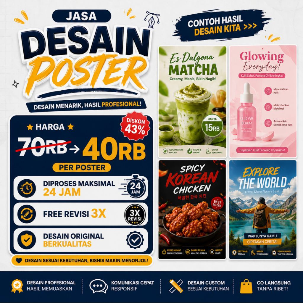 Jasa Desain Poster, Banner, Poster UMKM, Poster Ilmiah, Poster Kedokteran, Dan lainnya