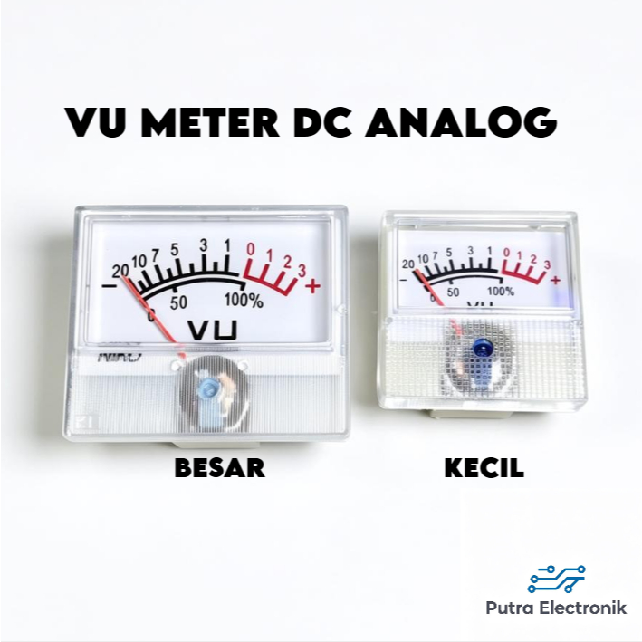 VU DC ANALOG VU METER KECIL / BESAR PANEL METER