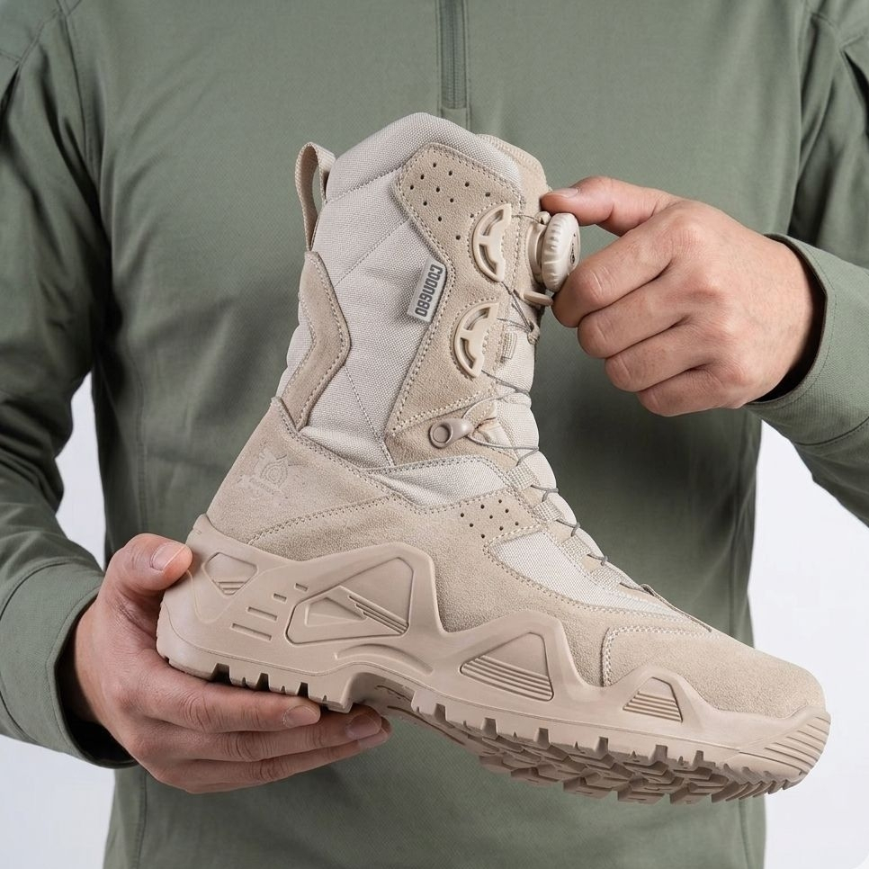 Caanggo - Sepatu PDL Gurun Tactical Safety Boots Terbaru PDL Tali Putar Model Terbaru