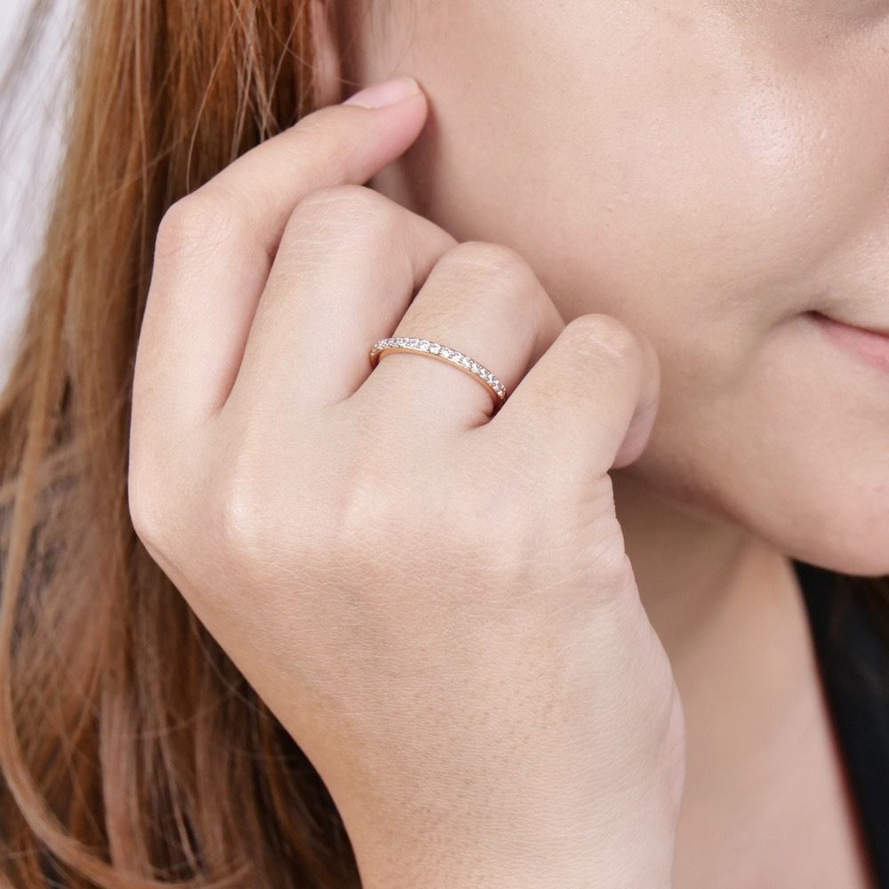 shakeel acc Cincin Titanium Full permata Wanita Warna Emas anti karat model terbaru 2023/ Cincin ema
