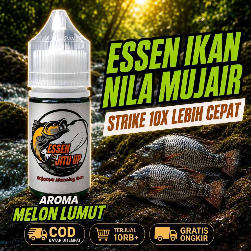 ESSEN JITU UP AROMA MELON LUMUT 100% gacor premiun essen cocok buat ikan mas, nila mujahir, tawes, l