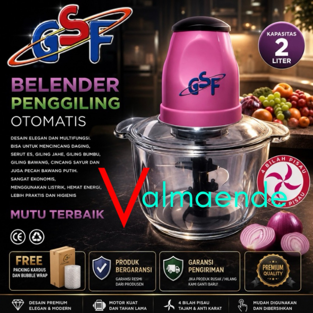 BLENDER DAGING CHOPPER Electrik 2 Liter Blender Kapsul Bumbu Dapur 2 Liter GSF 4177