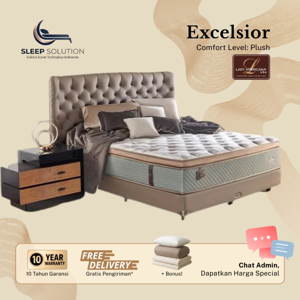 LADY AMERICANA EXCELSIOR I Kasur Spring Bed | Matras Premium | 100x200, 120x200, 160x200, 180x200, 2