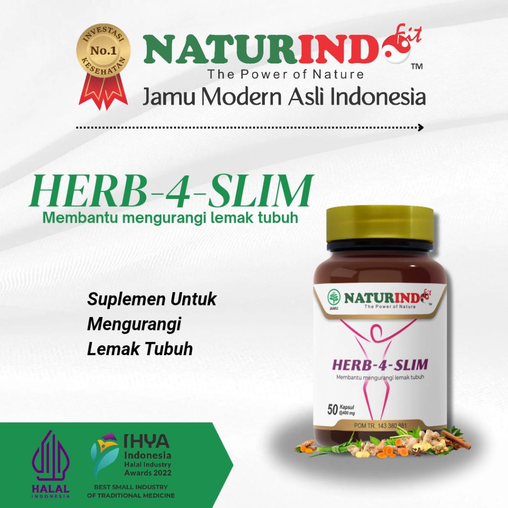 HERB 4 SLIM OBAT DIET PELANGSING BADAN PELANGSING PERUT BUNCIT WANITA DIET HERBAL NATURINDO