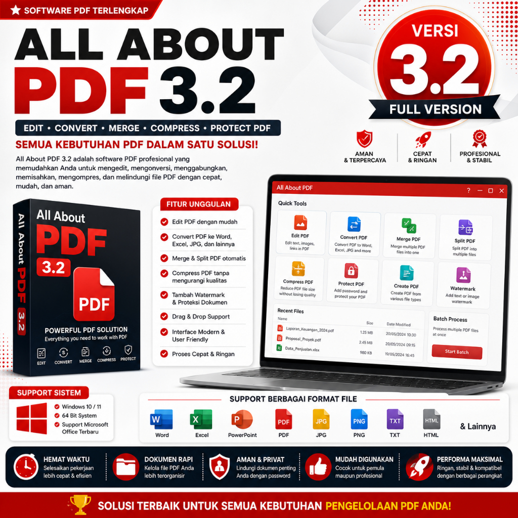 All About PDF 3.2 Full | Edit Convert Merge Compress PDF Profesional