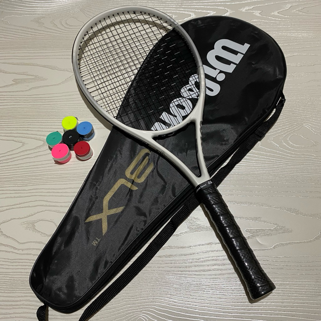 Wilson Raket Tenis Ncode White Fair Lady 283gram Cocok untuk Pemula dengan Free Grip dan Tas Hitam