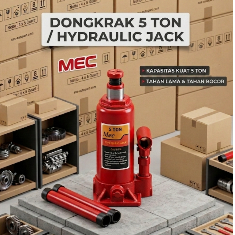 MEC-Dongkrak 5 Ton / Dongkrak Botol 5 Ton / Hydraulic Jack 5 Ton