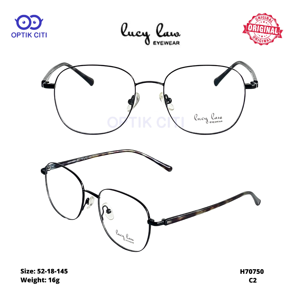 Frame Kacamata Wanita Bulat Lucy Law H 70750 Original