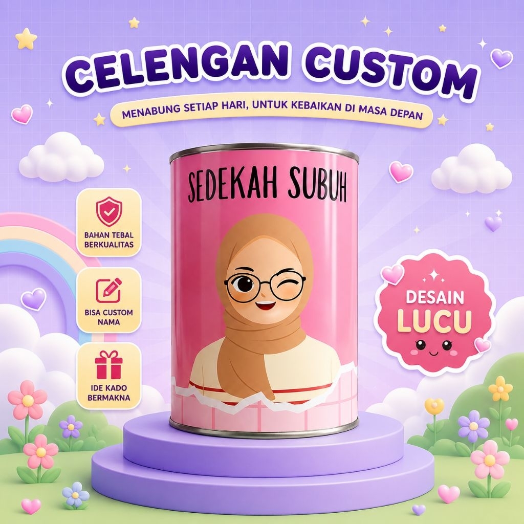 CELENGAN SEDEKAH SUBUH BUKA TUTUP CUSTOM /CELENGAN TARGET
