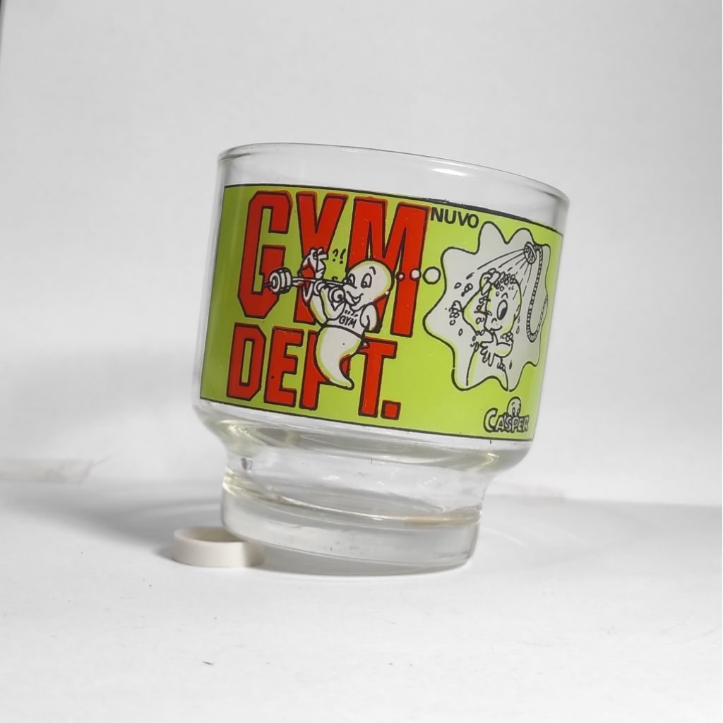 Gelas Hadiah Reklame Jadul Nuvo Casper Gym Dept