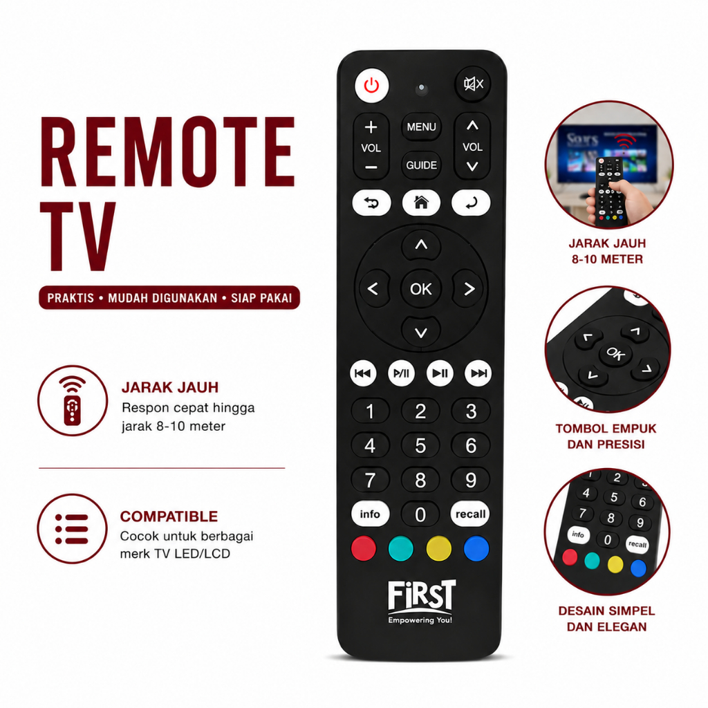 Remot STB First Media X1 Voice Original Cocok Semua Box First Media