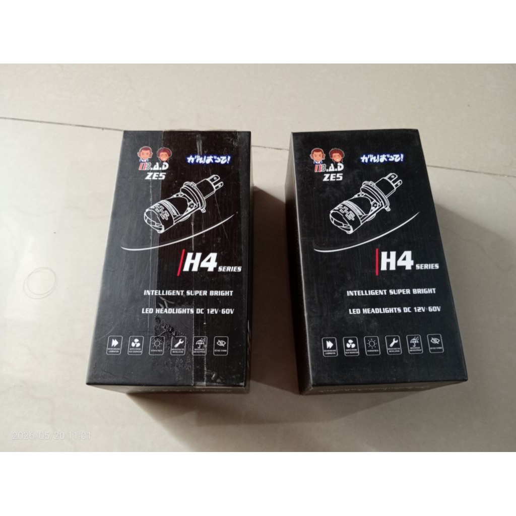 2 LED HEADLIGHTS MINI PROJI H4 BAD ZE5