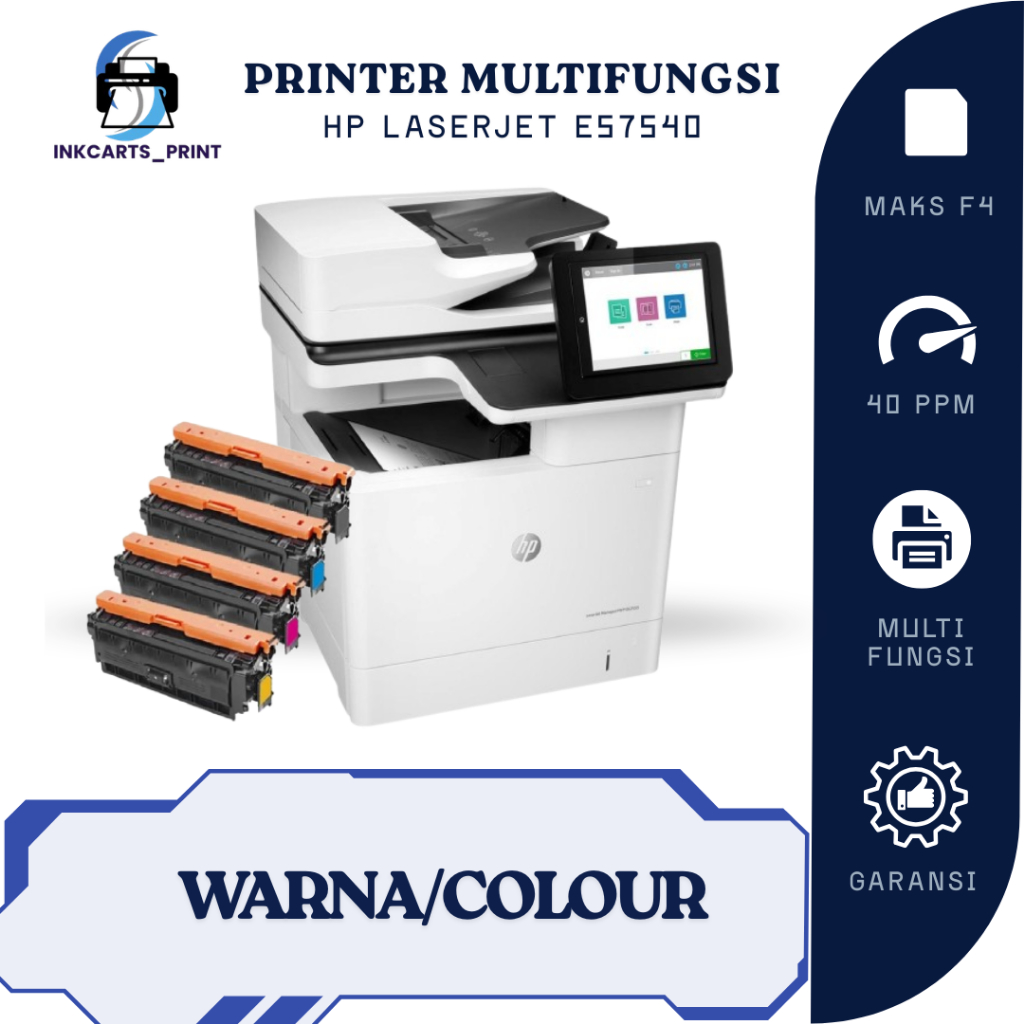 Mesin Fotocopy HP E57540 Warna Cepat F4 Print Scan Copy untuk Kantor & Usaha