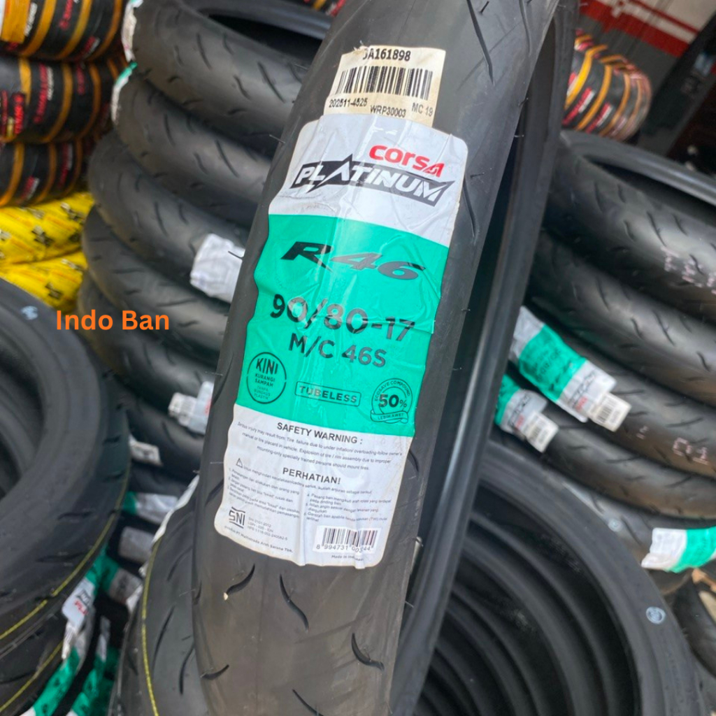 (Cod- SNI Ban Motor CORSA TUBELESS Matic RING 17 90/80-17 PLATINUM R46 Ban Motor Balap / GTR 150, MX