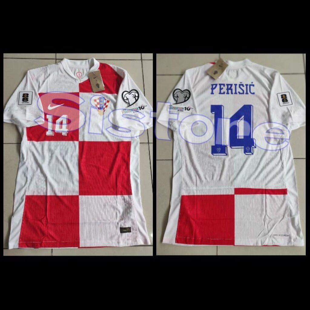 Jersey Kroasia Home Player Issue 2025 / 2026 + Cetak Nama Nameset PERISIC 14 / Custom suka suka Font