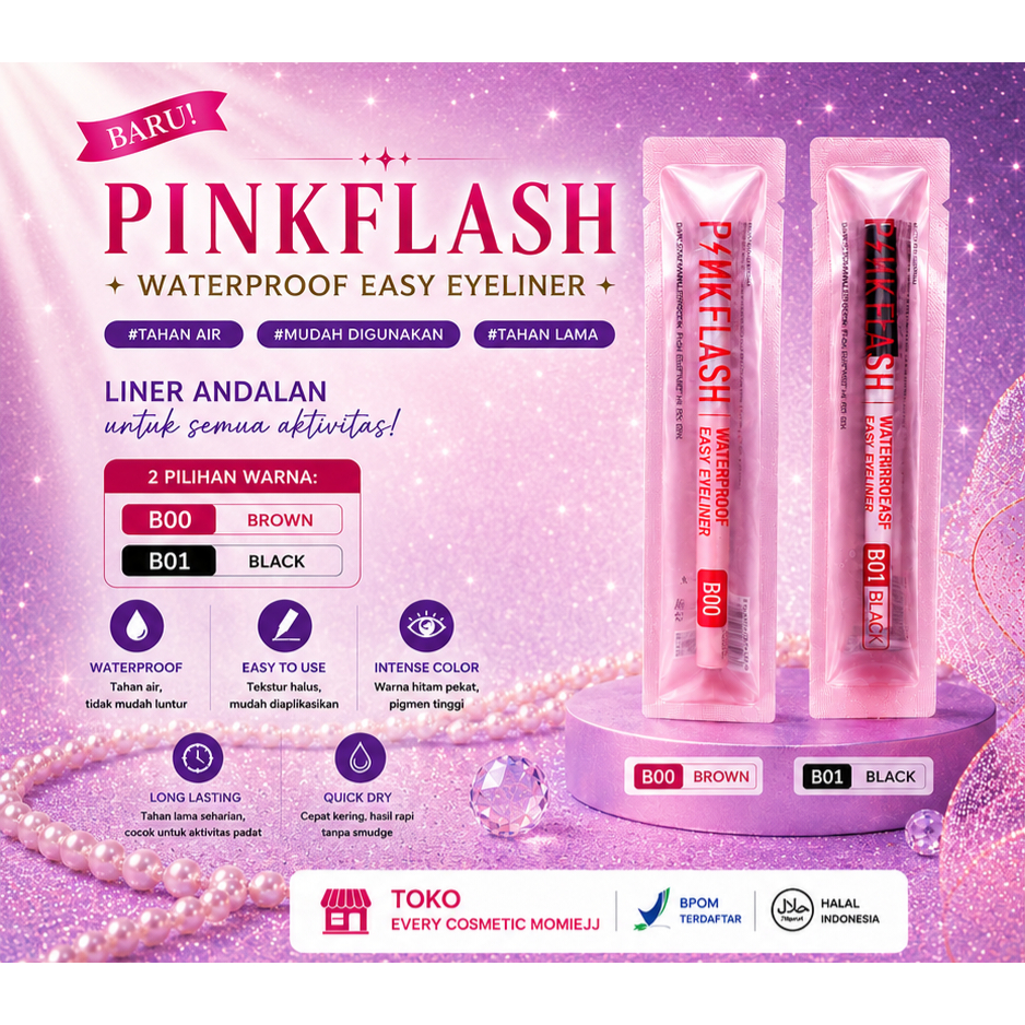 eyeliner pink flash