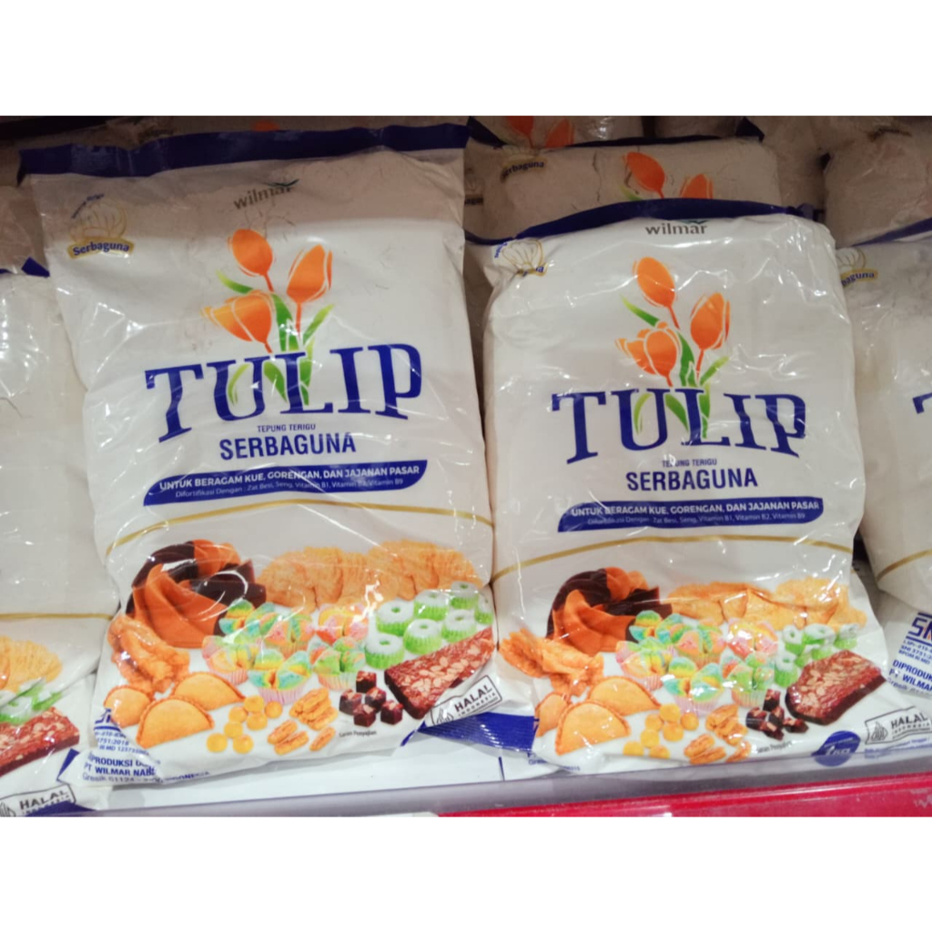 1 dus TEPUNG TERIGU TULIP 1KG ( 1 DUS ISI 10 PAK )