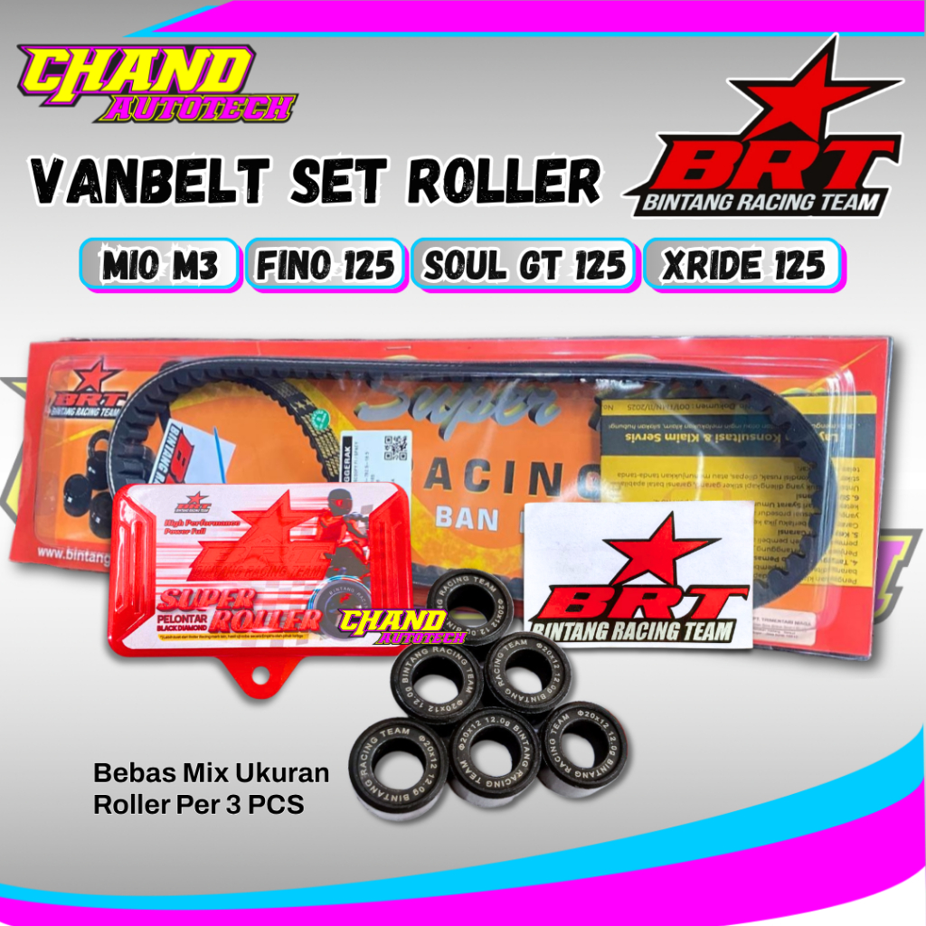 Vbelt Vanbelt Set Roller BRT Mio m3 Fino 125 Gear 125 Venbelt V-belt BRT Filano Fazzio Freego BRT