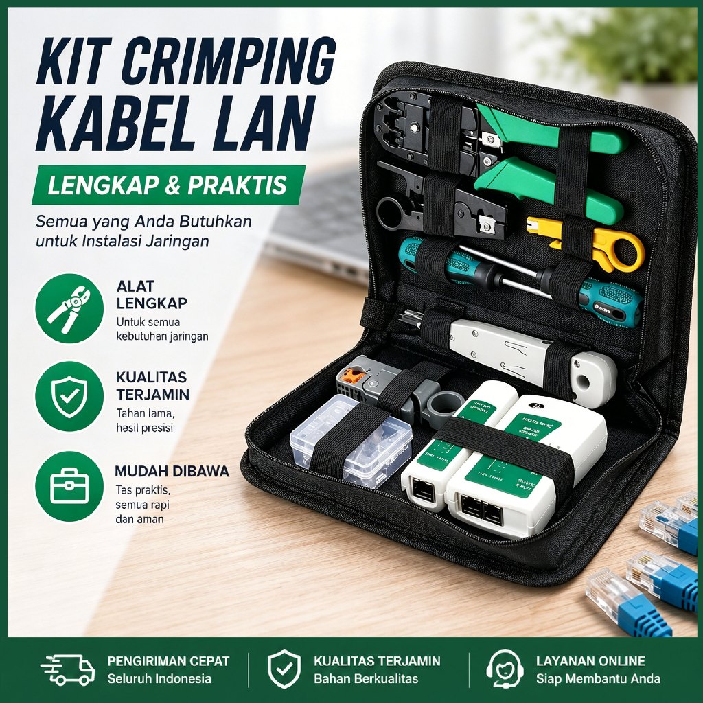 PAKET TOOLKIT NETWORK REPAIR TANG CRIMPING LAN TESTER RJ45 RJ11 PLUGBOOT