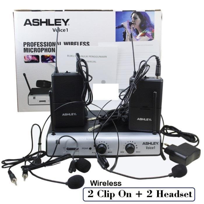 Mic Wireless Ashley Voice 1 Original Clip On Bando Mic Jepit Mic Bando Ashley Voice 1