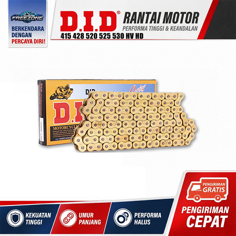Rantai Sepeda Motor DID Kualitas Tinggi 415 428 520 525 530 HV HD ini digunakan untuk menghubungkan 