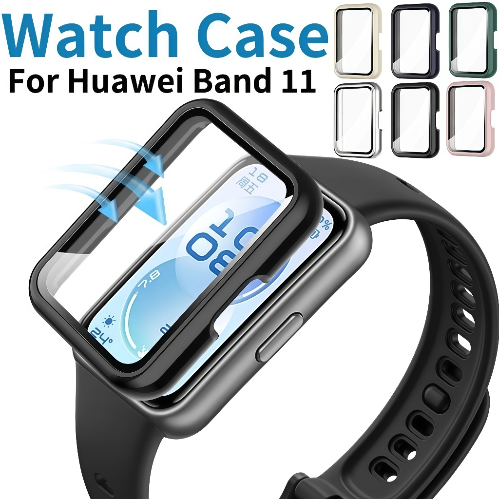 Casing PC Keras untuk Huawei Band 11 Pro Pelindung Layar Kaca Tempered Anti Gores