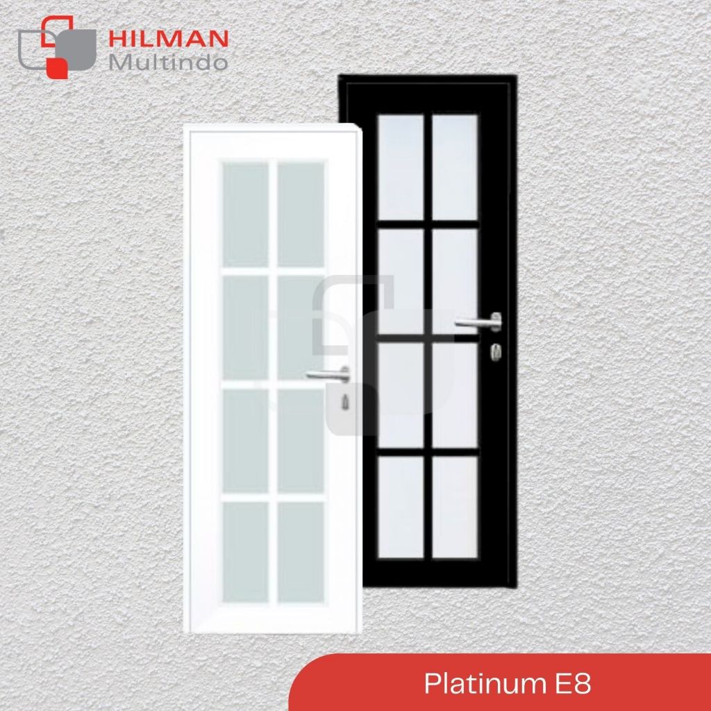 Pintu Platinum E8 - Pintu UPVC 70 x 200 cm Hitam / Putih