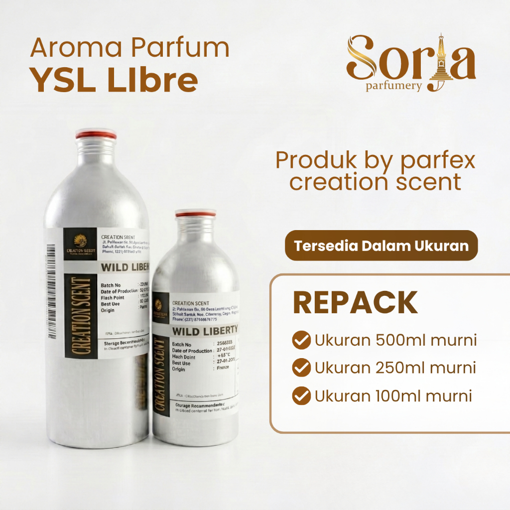 YSL LIBRE INSPIRED BY WILD LIBERTY CREATION SCENT BIBIT PARFUM KEMASAN REPACK 100 250 500ML MURNI OR