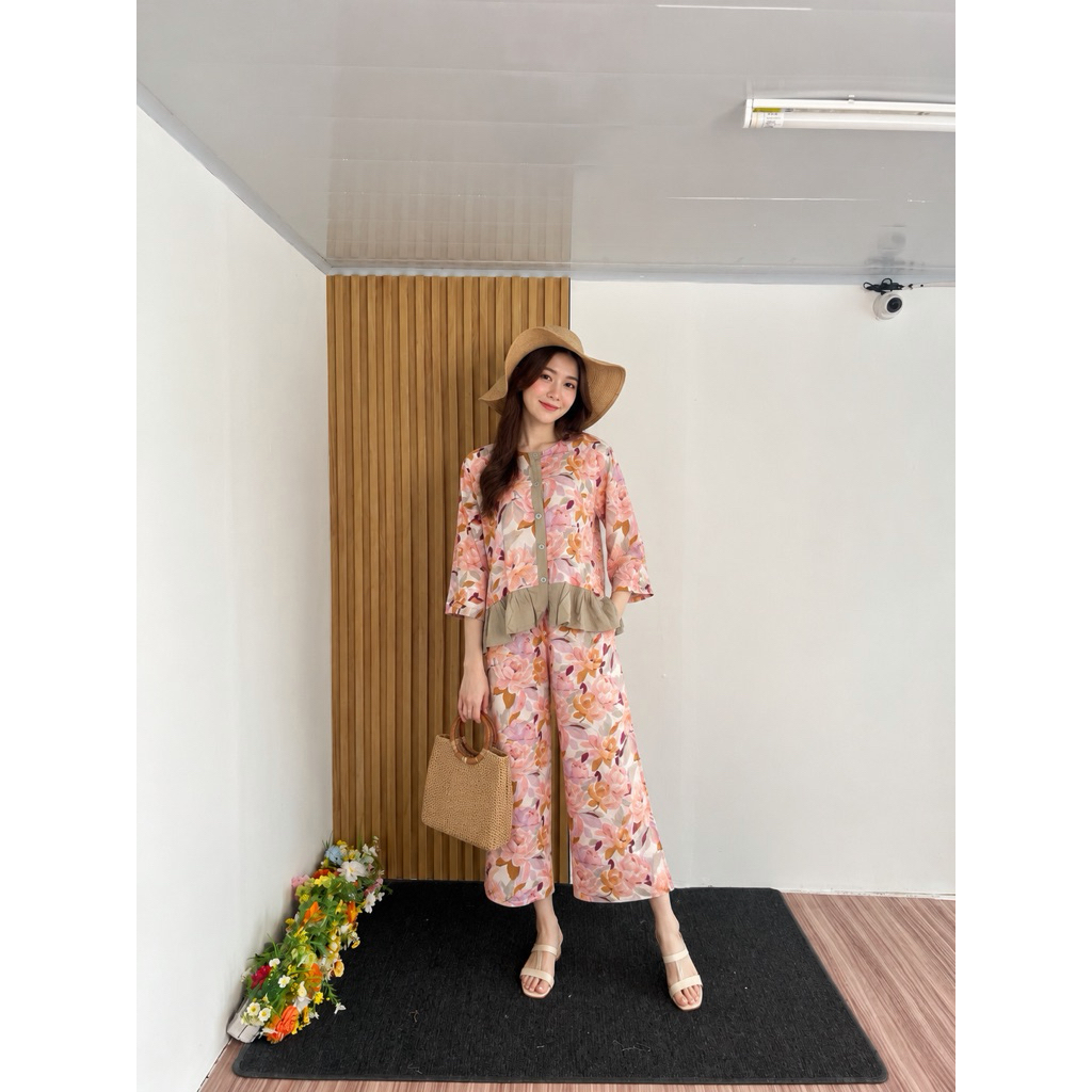 Delisa Set || piyama Busui || one set babydoll || set pajamas || rayon kekinian daster dress tanjung