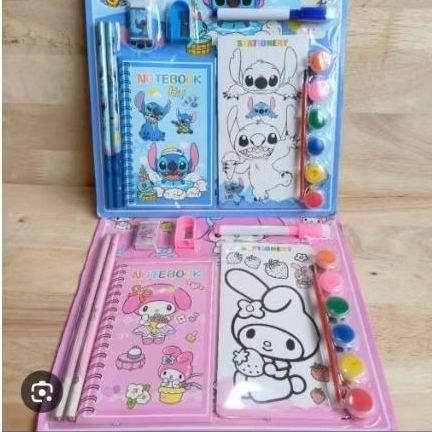 alat tulis set anak + alat lukisan cat set anak