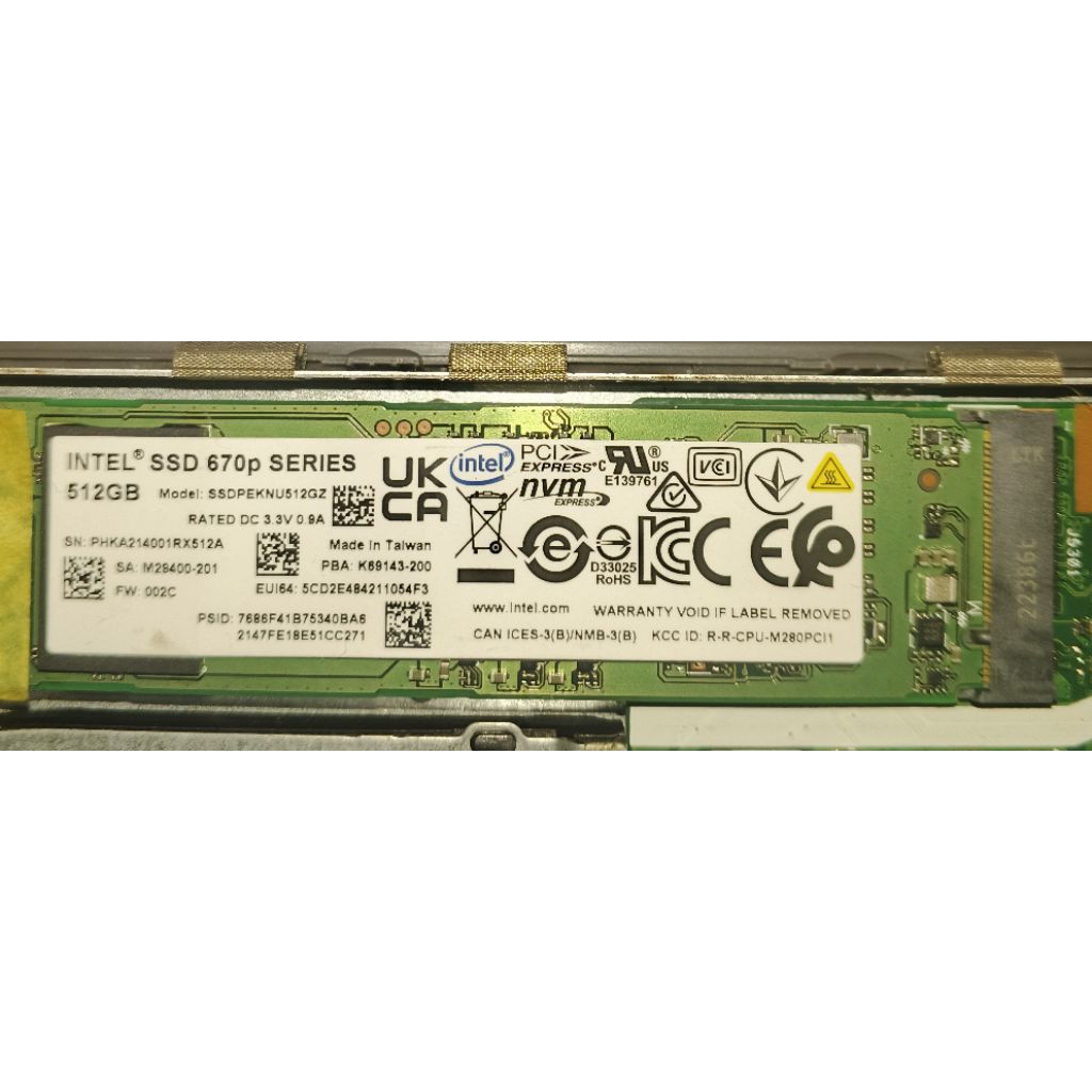 intel 670p series ssd nvme 512gb