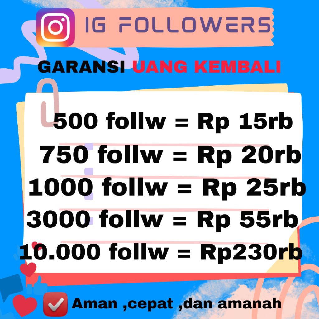 FOLLOWER INSTAGRAM MURAH AKUN REAL AMAN BERGARANSI