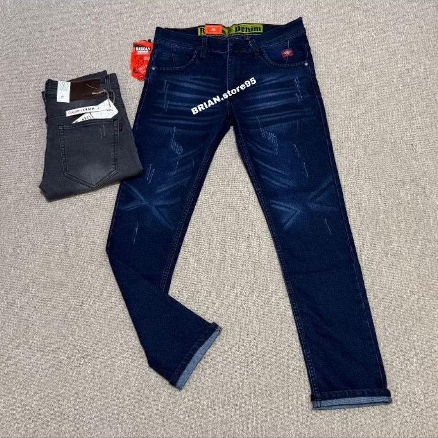 celana jeans pria panjang sobek cakar biru/ celana jeans slimfit/ celana jeans distro original/ cela