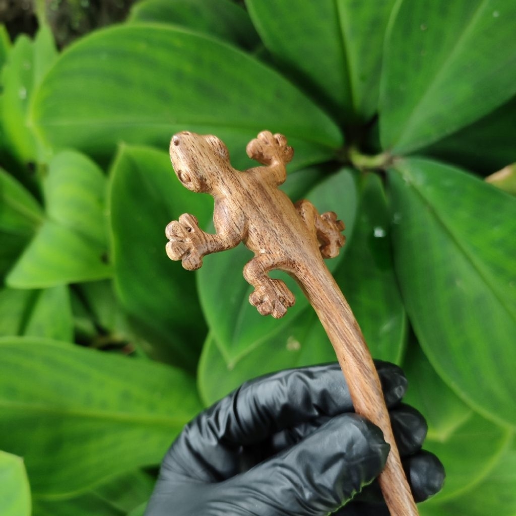 Tusuk konde kayu Jepit Rambut estetik Hiasan Rambut Handmade Gecko Hair stick Hair pin Hair accessor