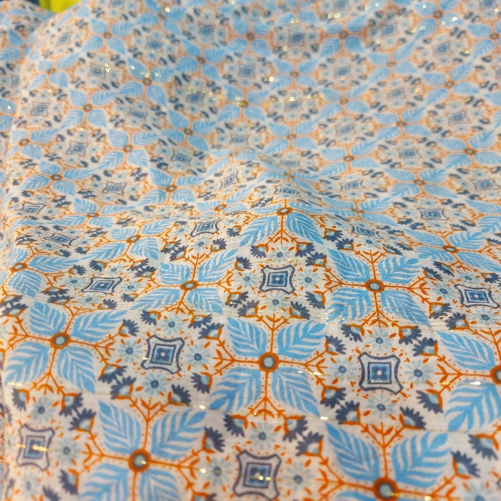 kain katun meteran  - kain katun print  - kain katun motif mewah  - kain katun kemeja