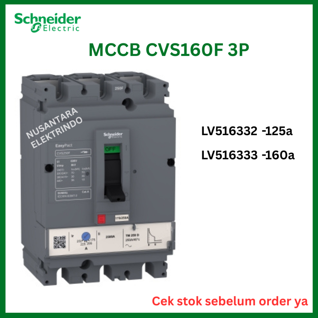 CVS160F mccb 125a 160a ampere schneider 3p 3 phase