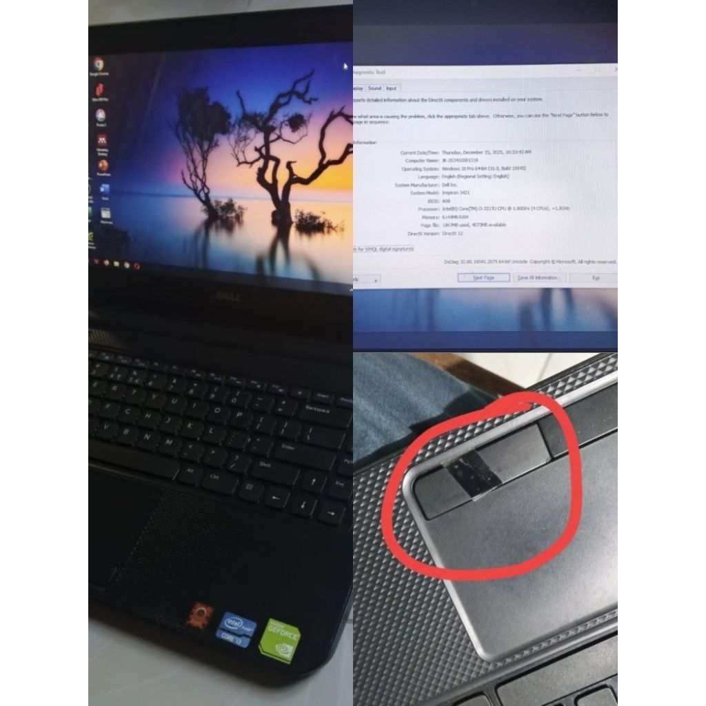 LAPTOP DELL INSPIRON 3421 (SECOND, MINUS)