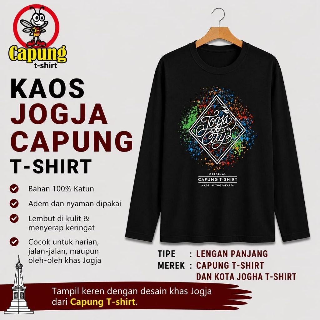 KAOS JOGJAKARTA ASLI JOGJA MEREK CAPUNG T-SHIRT KAOS JOGJA OLEH OLEH KHAS JOGJA KAOS JOGJA MALIOBORO