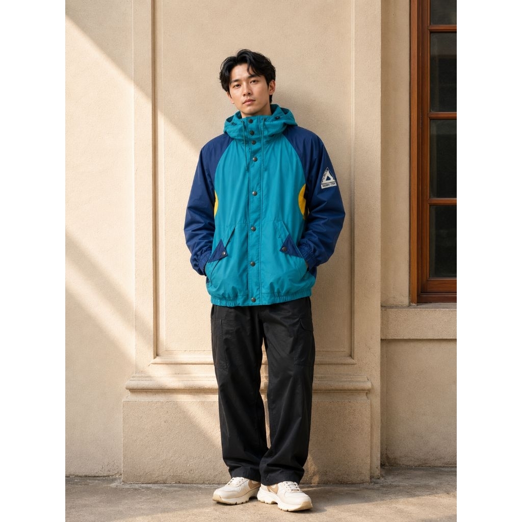 Jacket puffer vintage sports afield gortex NCAA by descente bulu angsa