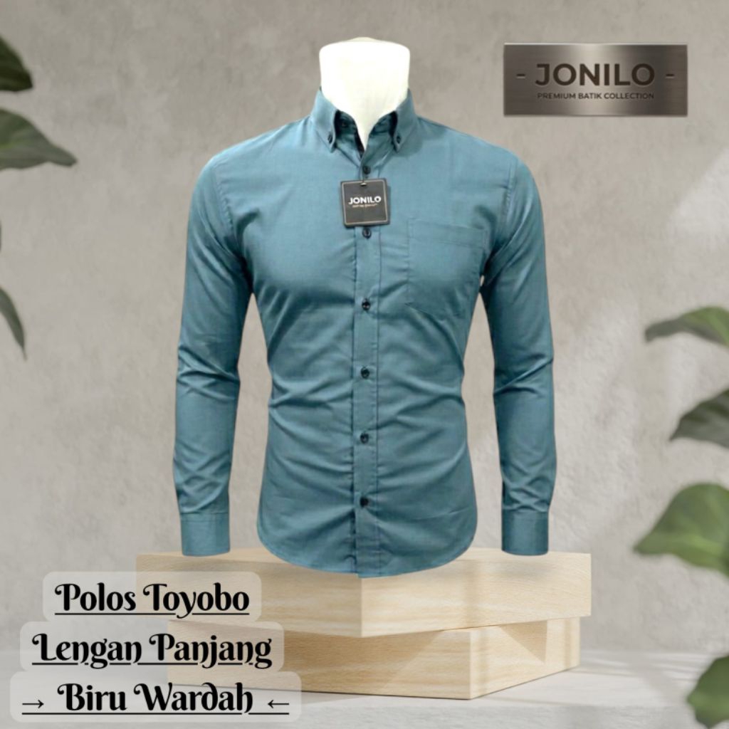 Kemeja Lengan Panjang Pria Warna Biru Wardah - KEMEJA POLOS PRIA WARNA BIRU WARDAH - KEMEJA POLOS PR