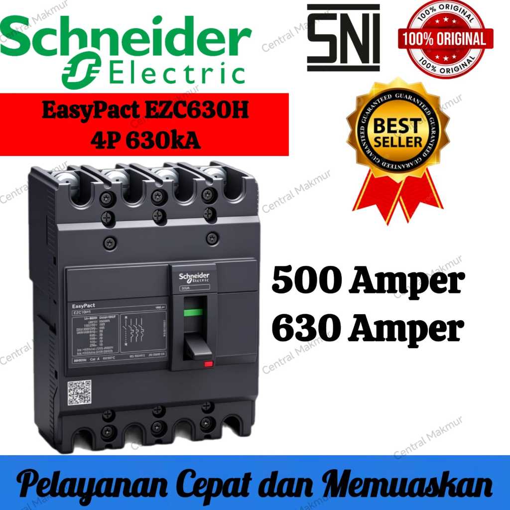 ORIGINAL MCCB Schneider EZC630H 50kA 4P 500A 630A MCCB EZC 630H 4 Phase 4 Pole 500 630 Amper