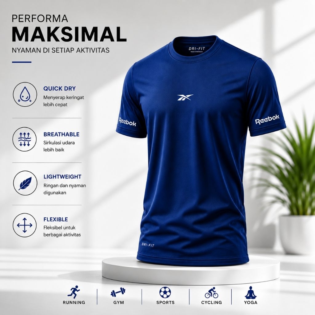 Kaos Dri-fit Premium Olahraga Gym Runing