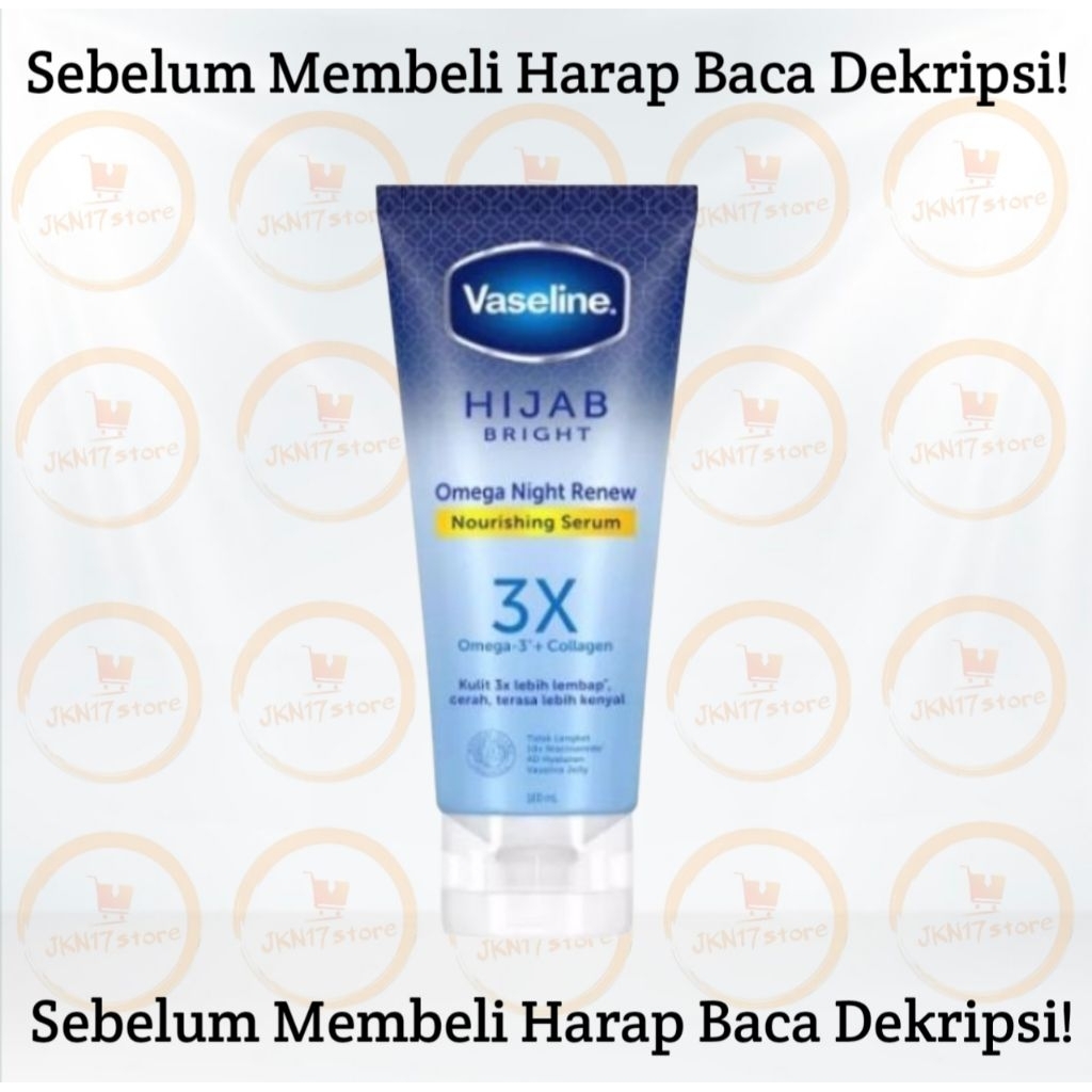 vaseline hijab bright omega night renew nourishing serum 180ml