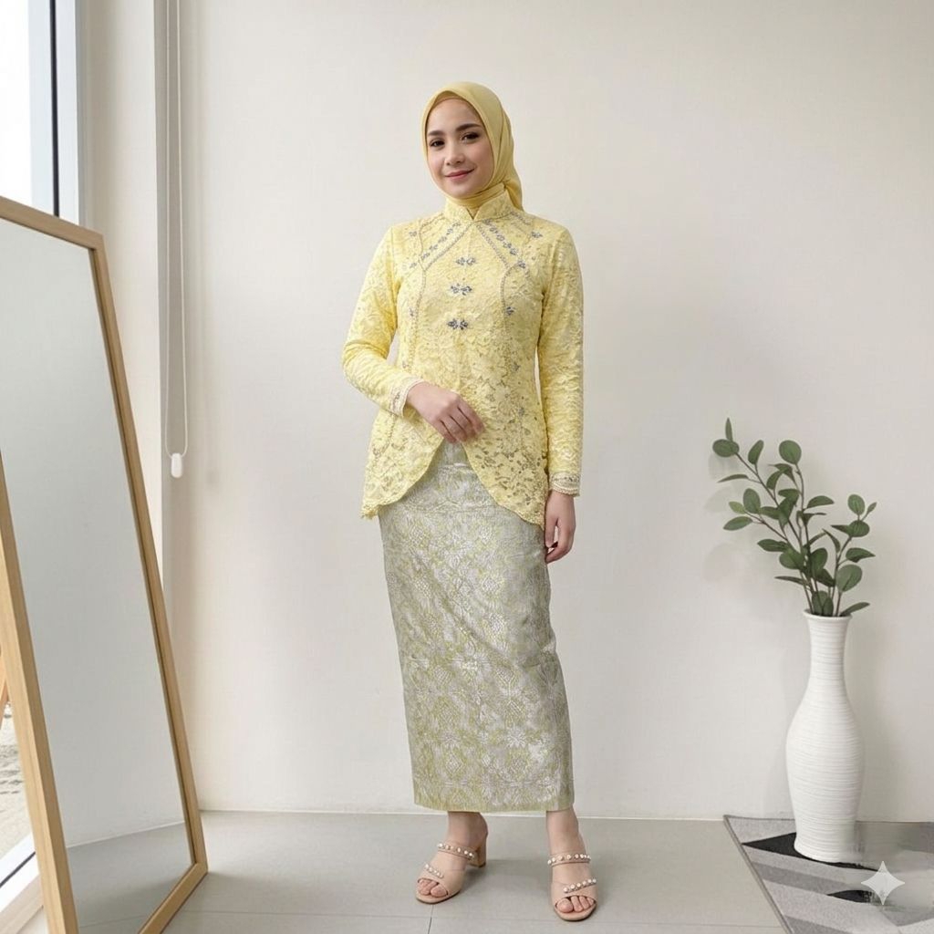 Set Kebaya Pesta - Set Kebaya Layla Rok Span Songket  - Set Kebaya Wisuda - Kebaya Modern