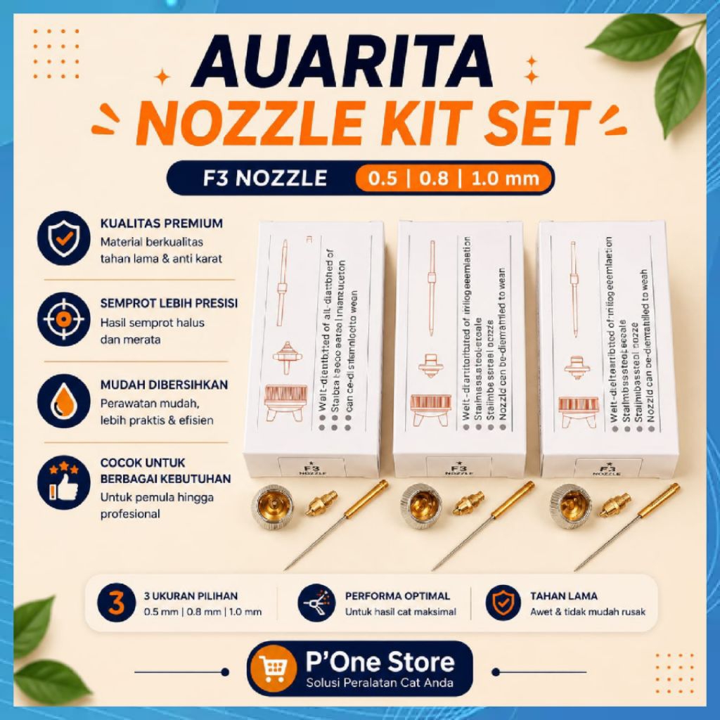 Auarita Nozzle Kit Set F3 Nozzle 0.5 | 0.8 | 1.0mm