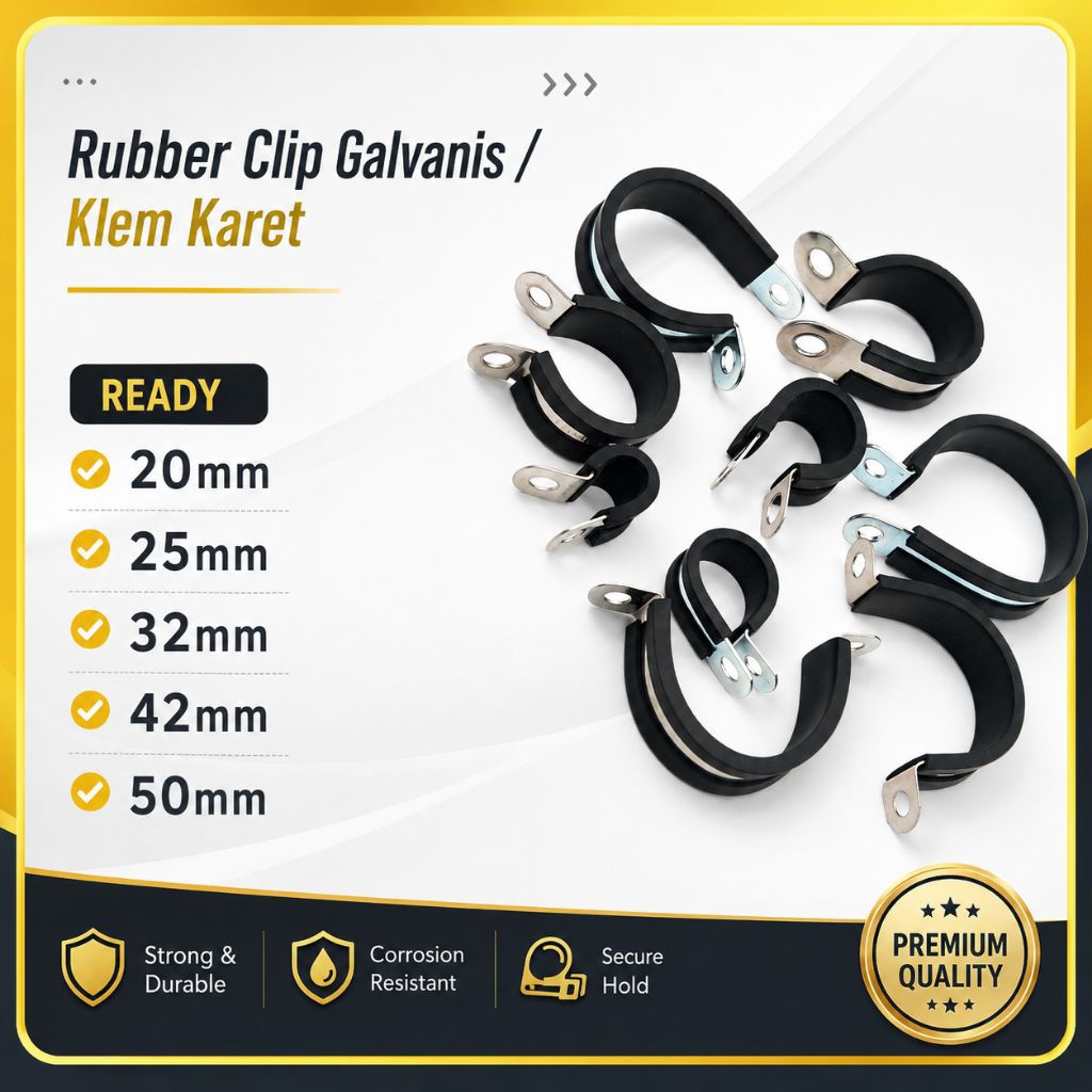 Klem Karet / Rubber Clip Galvanis 20 25 32 42 50mm Klem Pipa Insulator Klem Pipa Knalpot